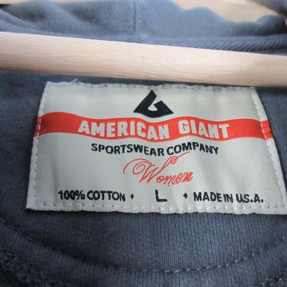 American Giant Womens Hoodie Jacket Sweatshirt Classic Full Zip Gray Large 980 - Picture 3 of 12